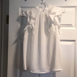 NWT White Flutter Sleeve Blouse